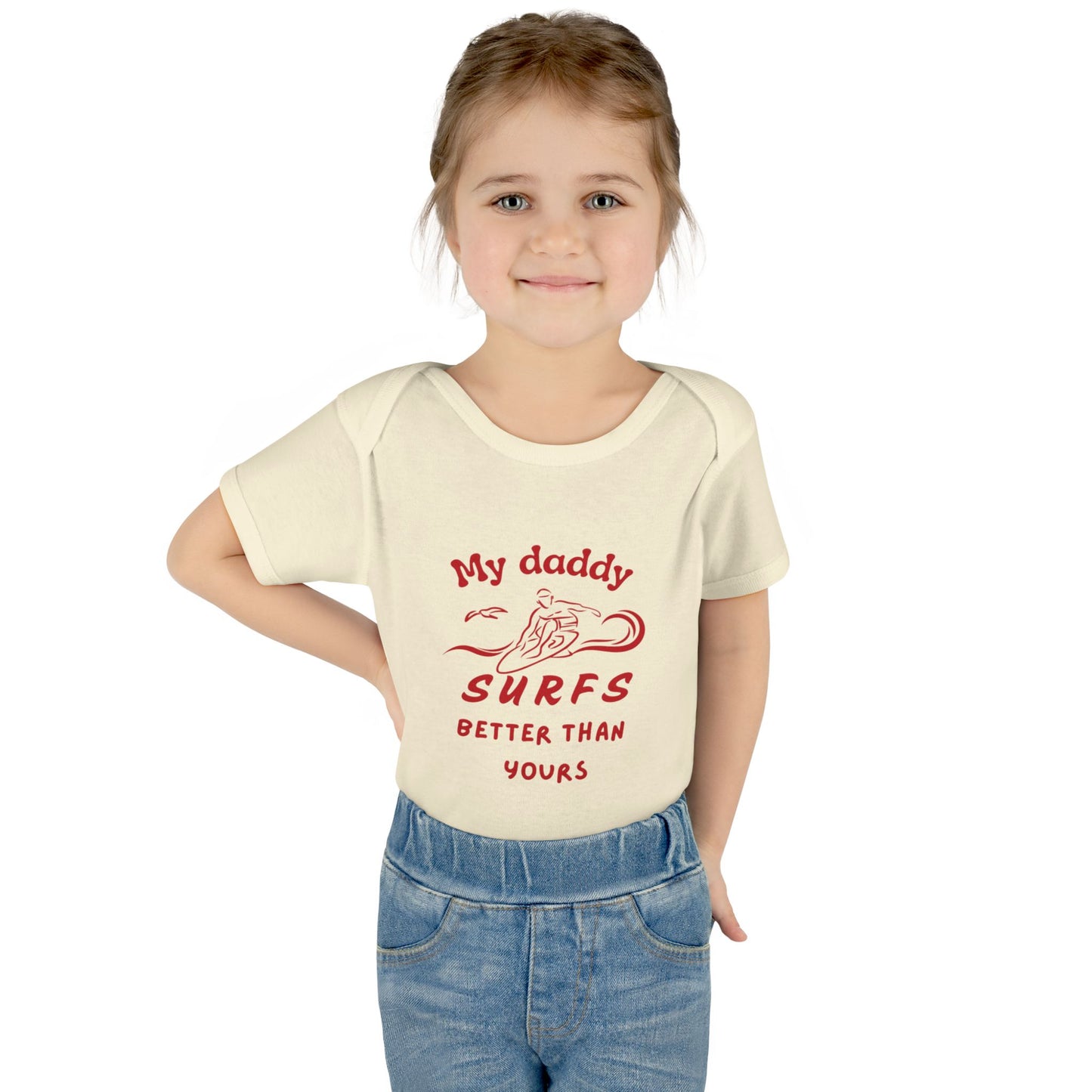 My daddy surfs better than yours ... baby onesie bodysuit
