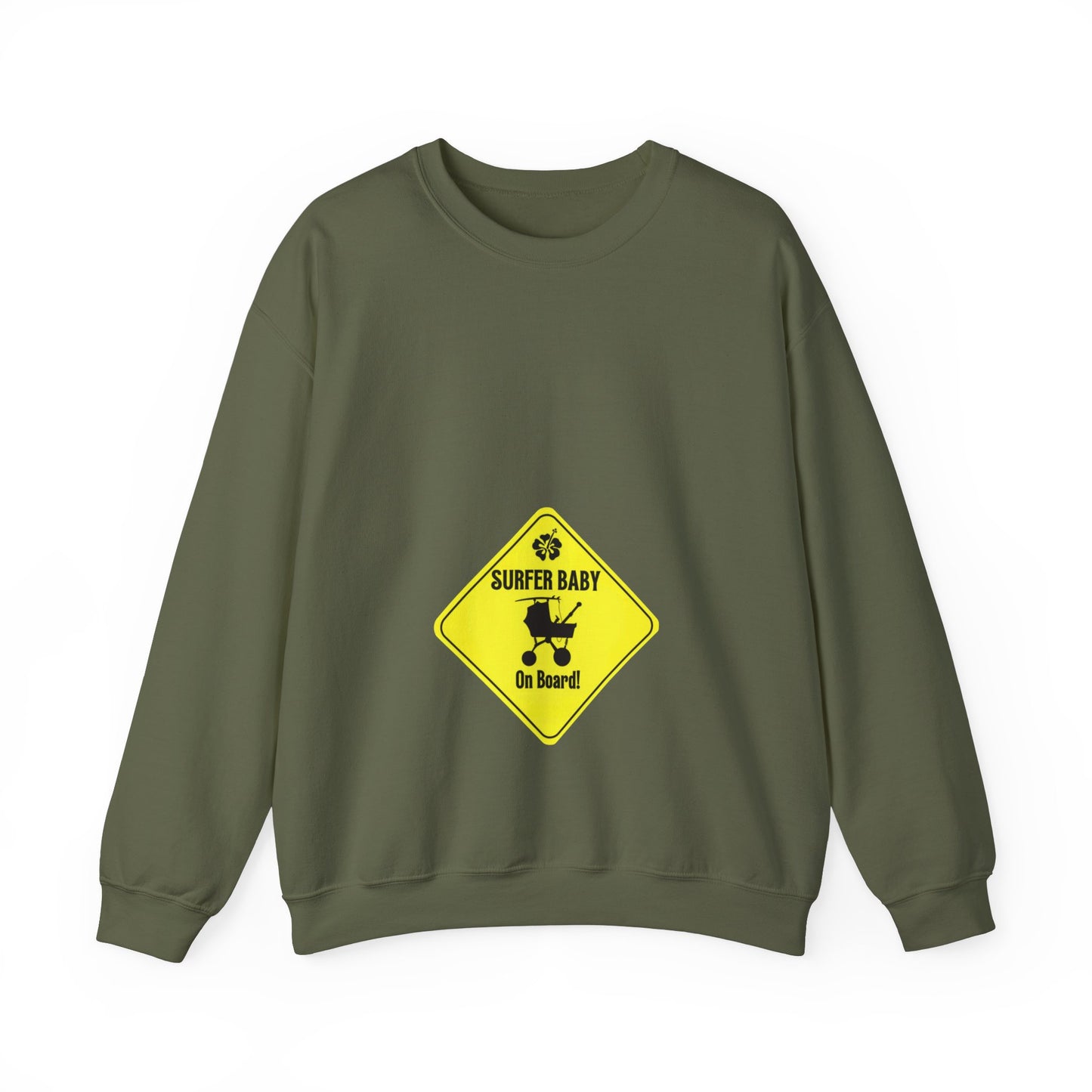 Surfer Baby on Board Crewneck Sweatshirt Maternity Clothes