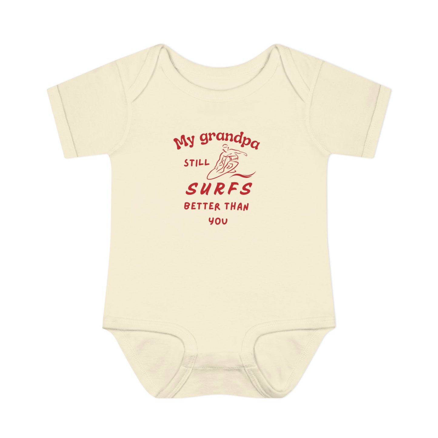 My Grandpa Still Surfs Better Than You baby surf onesie bodysuit