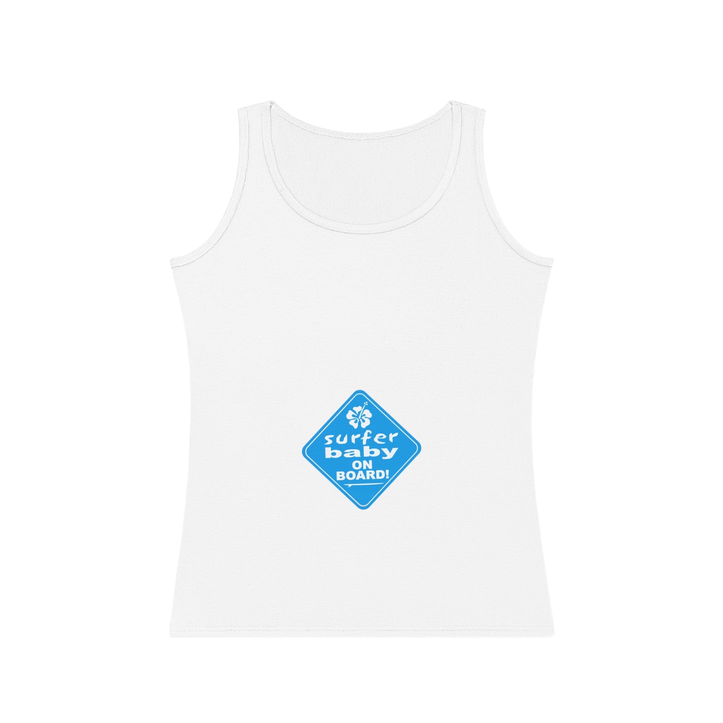 Surfer Baby on Board maternity tank boy blue
