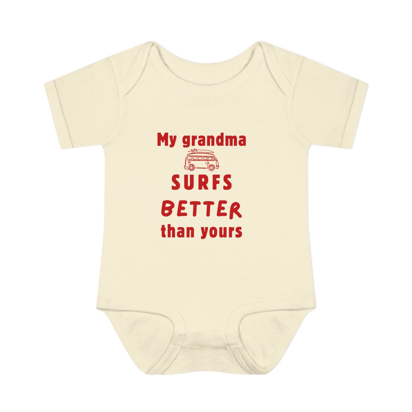 My grandma Still Surfs Better Than You baby surf onesie bodysuit