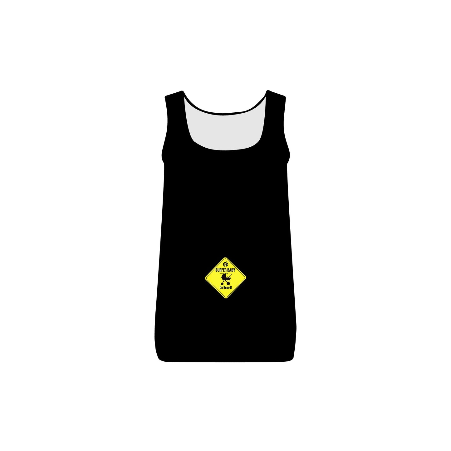 Surfer Baby on Board maternity tank black