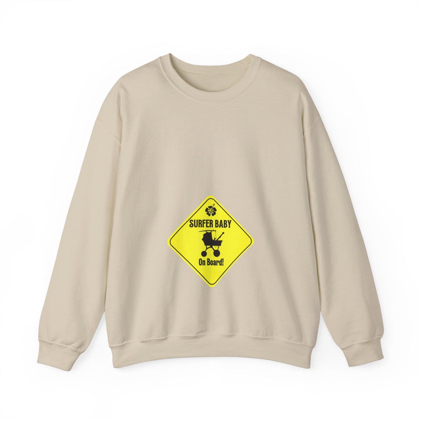 Surfer Baby on Board Crewneck Sweatshirt Maternity Clothes