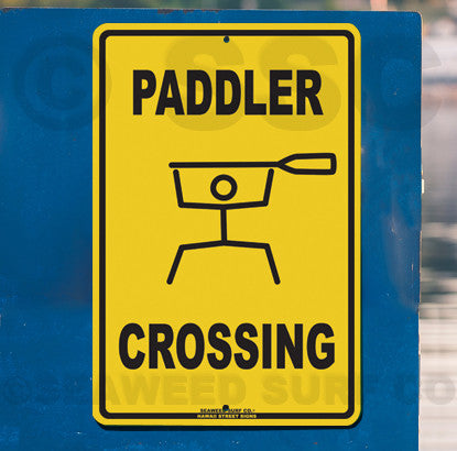 Paddler Crossing Aluminum Metal Poster Sign 12x18