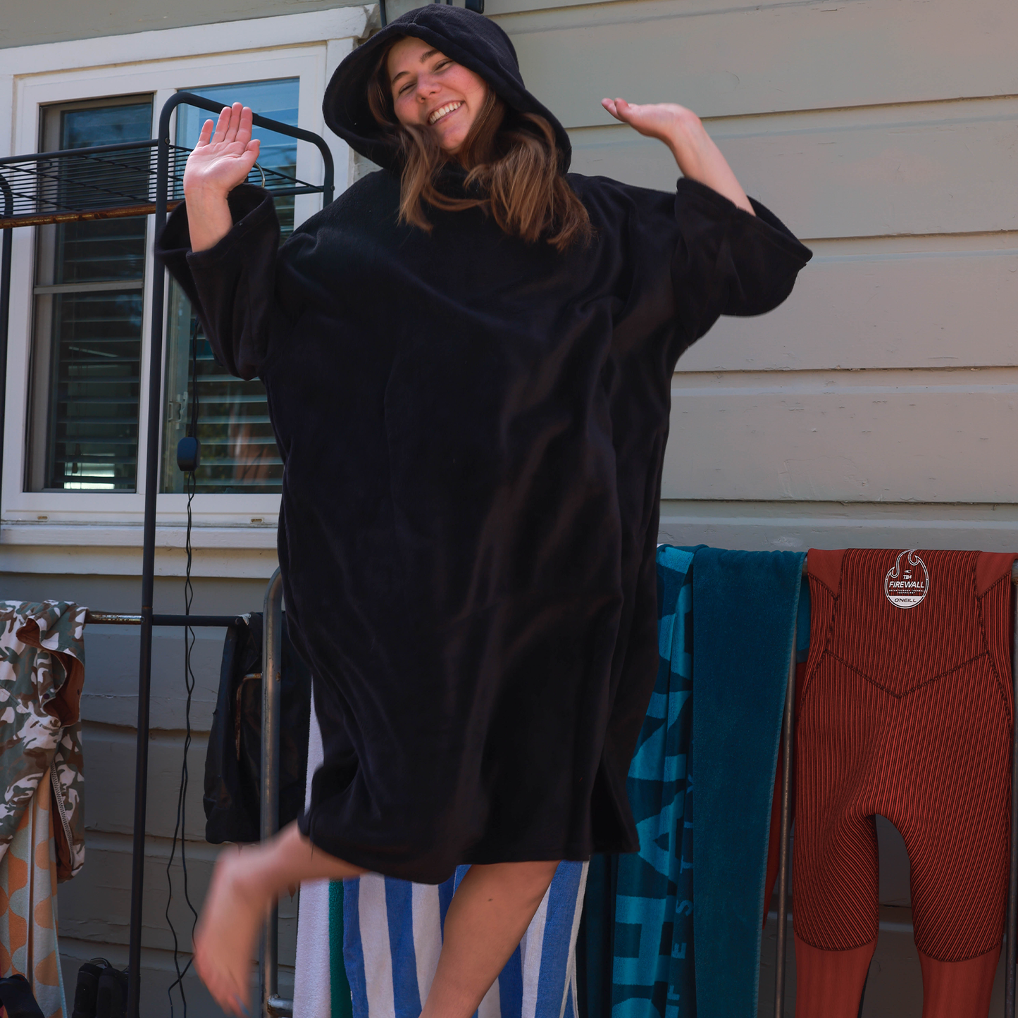 Hooded Poncho changing towel robe