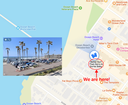 Better Surf rentals steps from Ocean Beach Pier