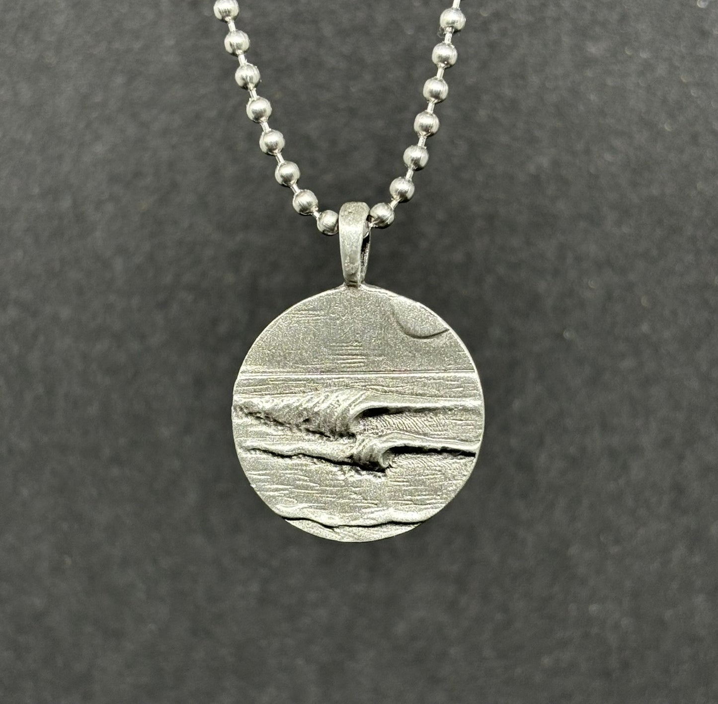 Lefts or Rights Pewter Surf Pendant