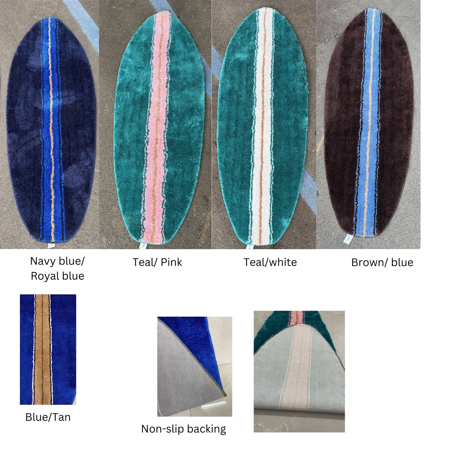 New longer Surfboard Shaped Rug Mats 5ft