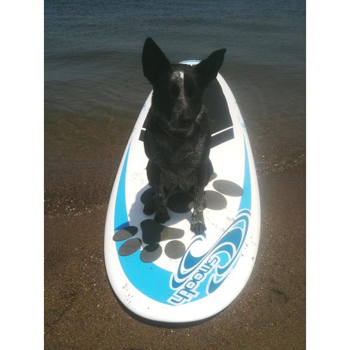 The Pup Deck - Deck Pad for Dogs - Paw Prints (Slate)