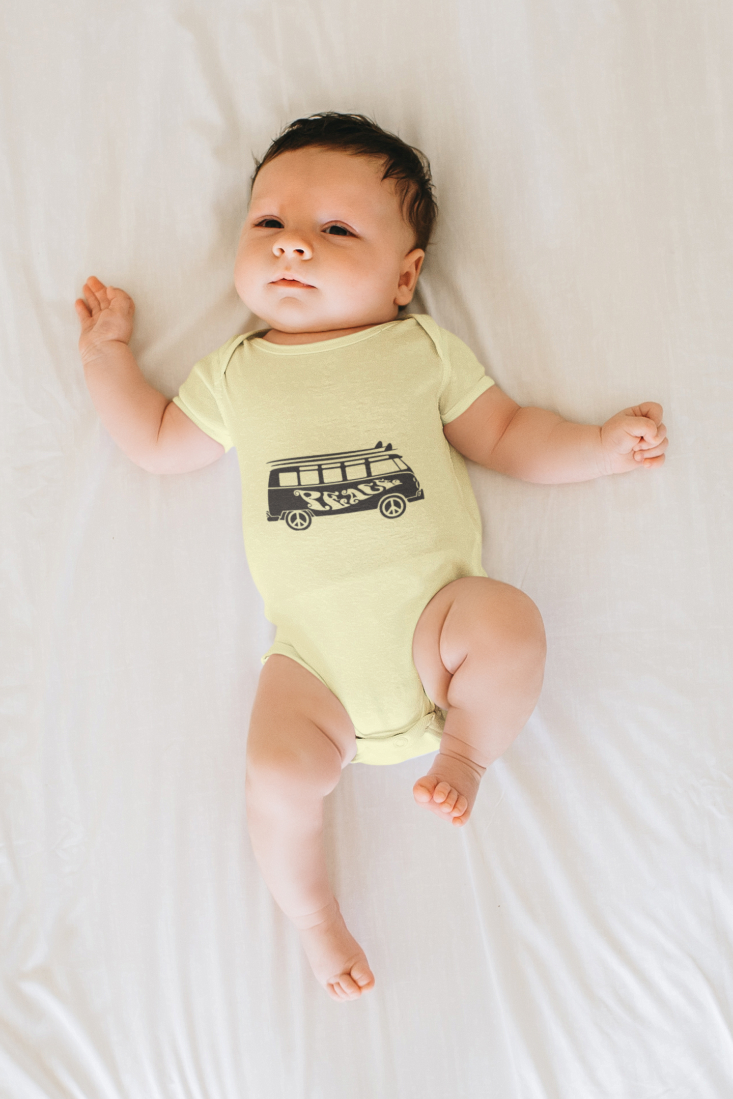 VW Peace Bus Surfer Baby Onesie