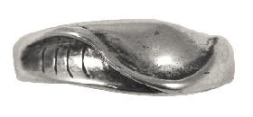 Right Barrel Mens Sterling Silver Surf Wave Ring