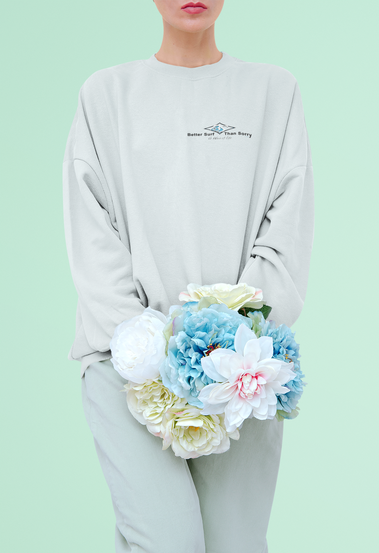 Better Surf than Sorry crew neck sweatshirts