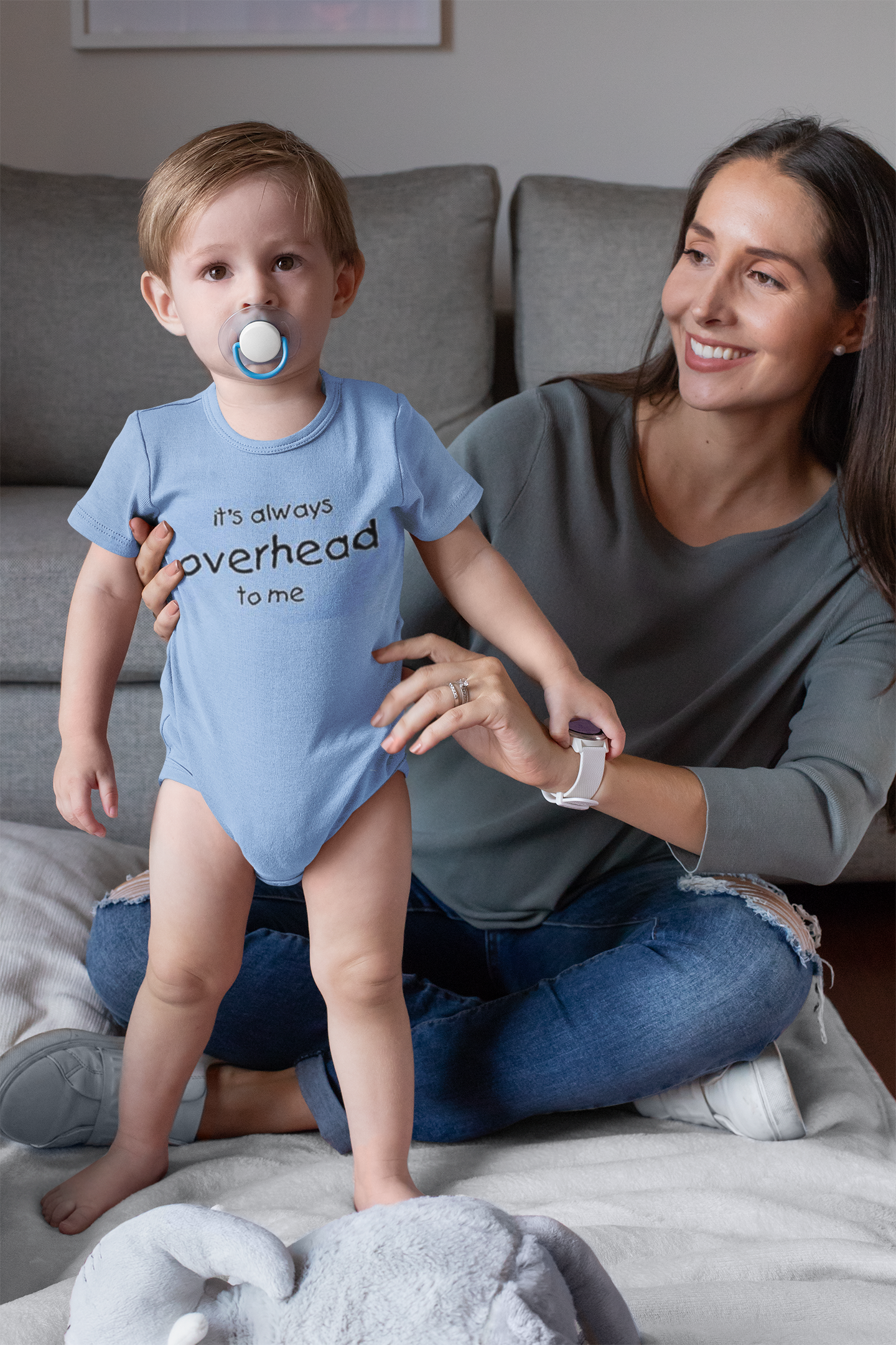 Its Always Overhead To Me surf baby One Piece bodysuit