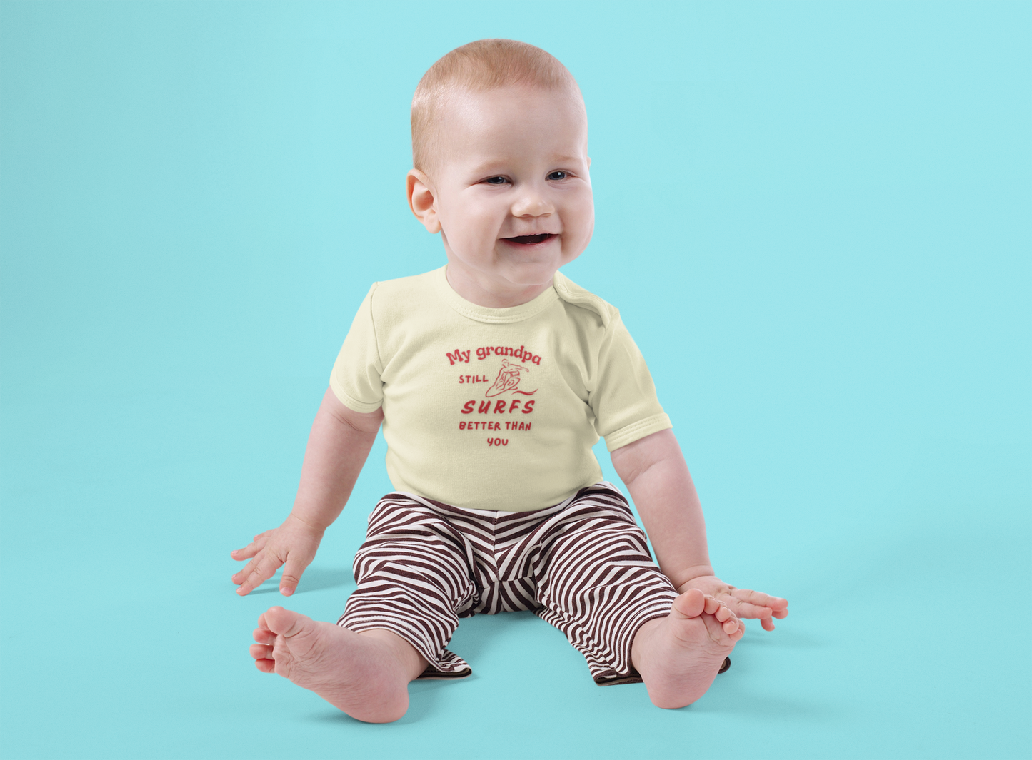 My Grandpa Still Surfs Better Than You baby surf onesie bodysuit