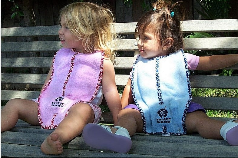 Surfer Baby Surfboard Shaped Board Bib