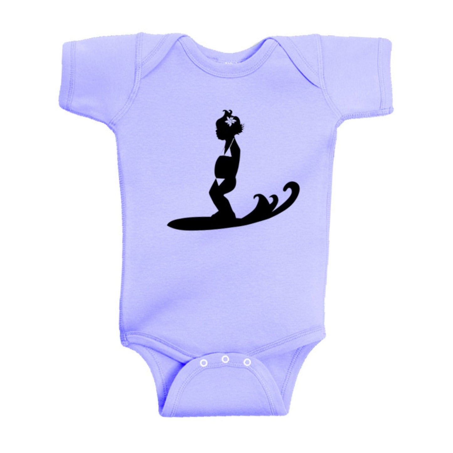Cruisin' Girl Surfing Baby Onesie