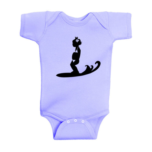 Cruisin' Girl Surfing Baby Onesie
