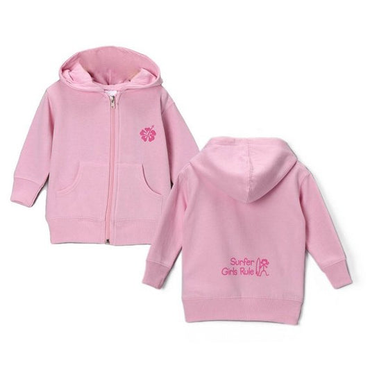 Surfer girls rule baby full zip hoodie fleece sweatshirt