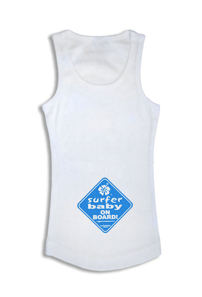 Surfer Baby On Board Maternity Tank Top