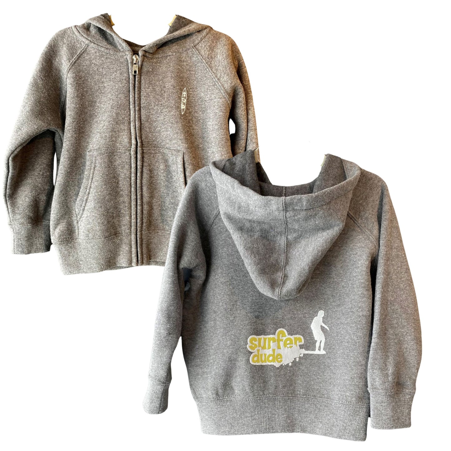 Surfer dude toddler full zip hooded fleece sweatshirt