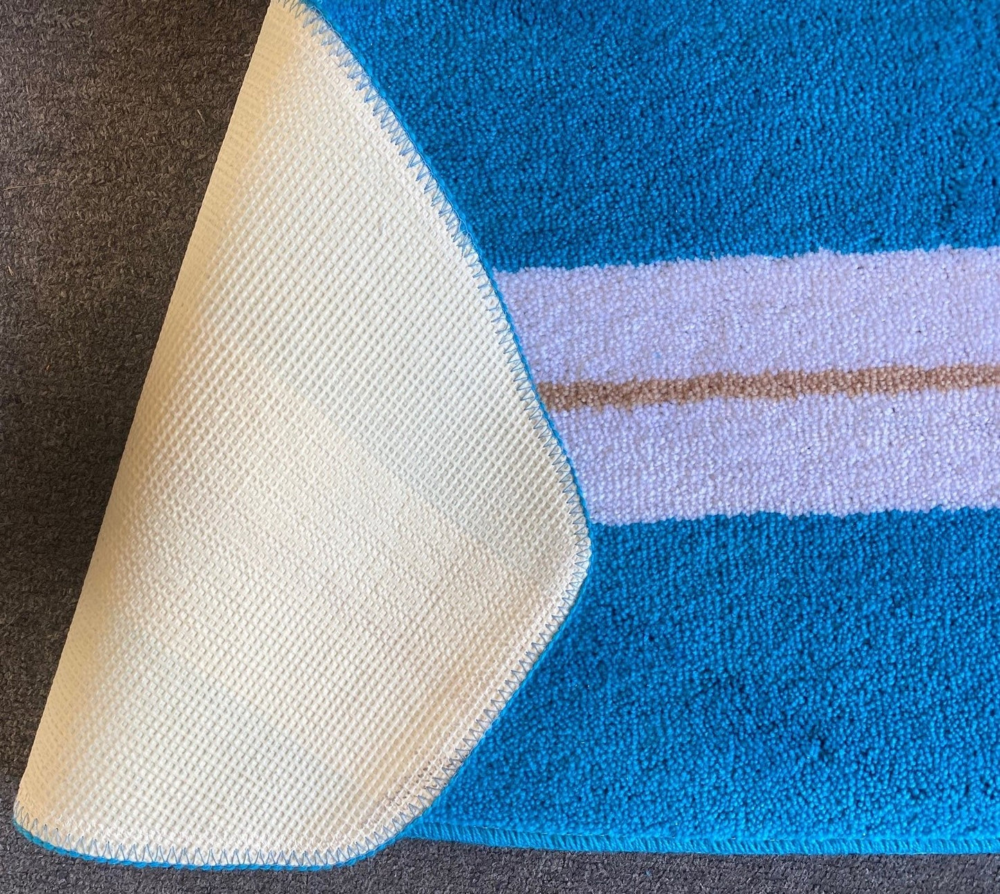 Vand Surfboard Rug Teal Blue and White