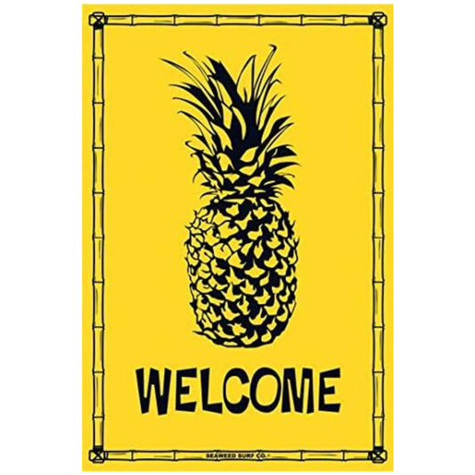 Welcome Pineapple Aluminum Metal Poster Sign 12x18