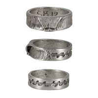 Double Up Mens Pewter Surf Ring by Strickly Boarding