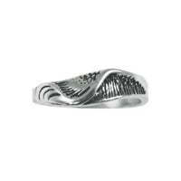 Leftastic Mens Sterling Silver Surf Wave Ring by Strickly Boarding