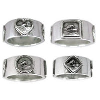 Plain Curl Womens Sterling Silver Surf Wave Ring by Strickly Boarding