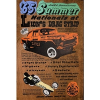 65 Summer Nationals Handpulled Silkscreened Wood Plank Collage Art