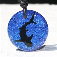 Hawaiian Mako Tiger Shark Dichroic Glass Surfer Pendant Necklace by Zula Surfing