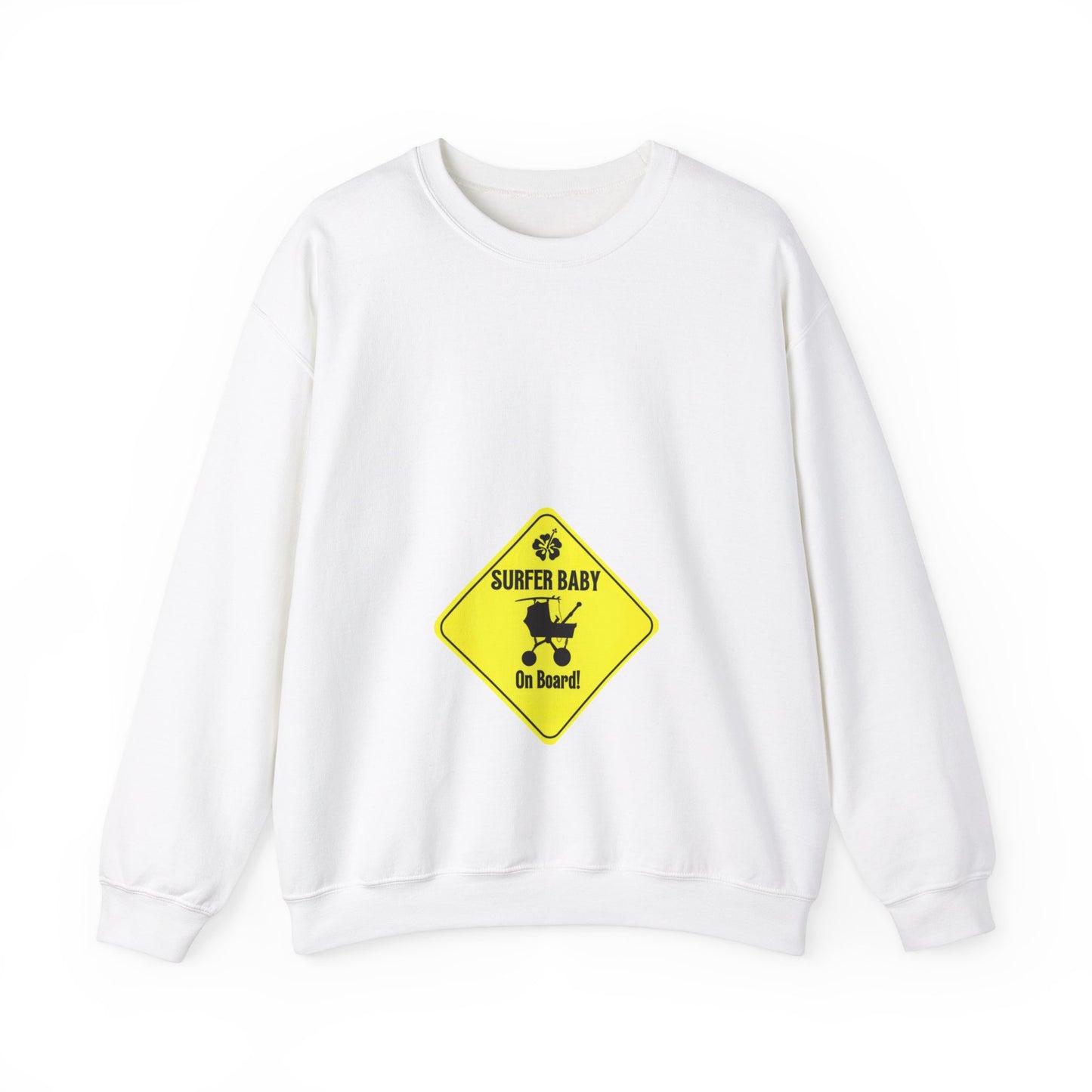 Surfer Baby on Board Crewneck Sweatshirt Maternity Clothes