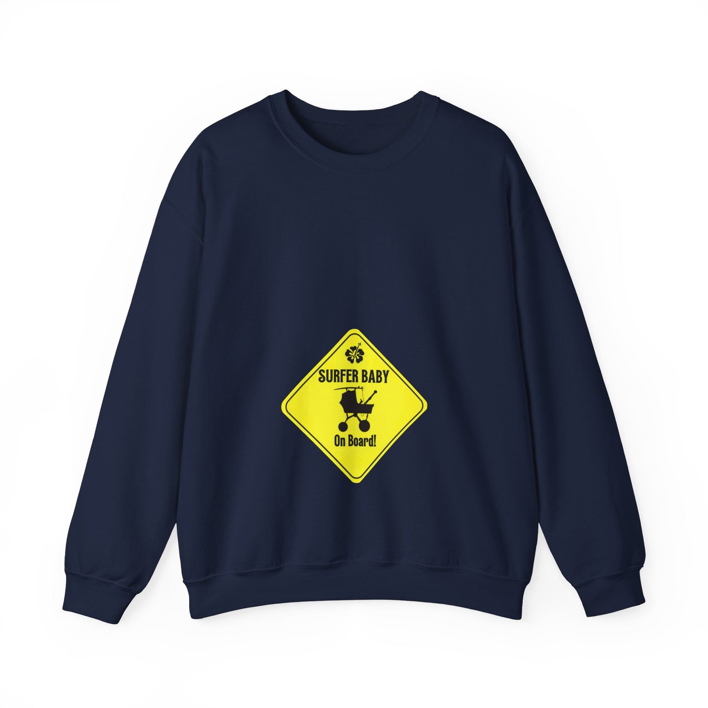 Surfer Baby on Board Crewneck Sweatshirt Maternity Clothes
