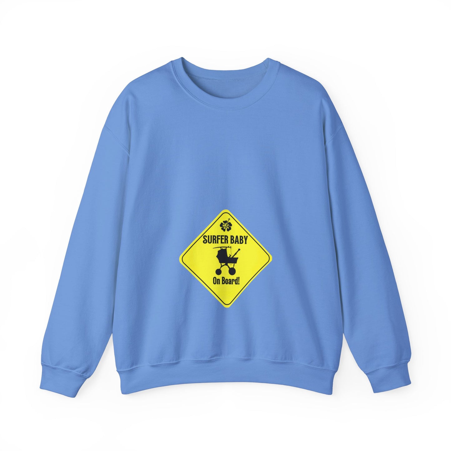 Surfer Baby on Board Crewneck Sweatshirt Maternity Clothes