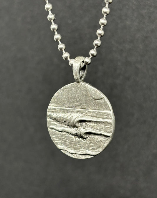 Lefts or Rights Pewter Surf Pendant
