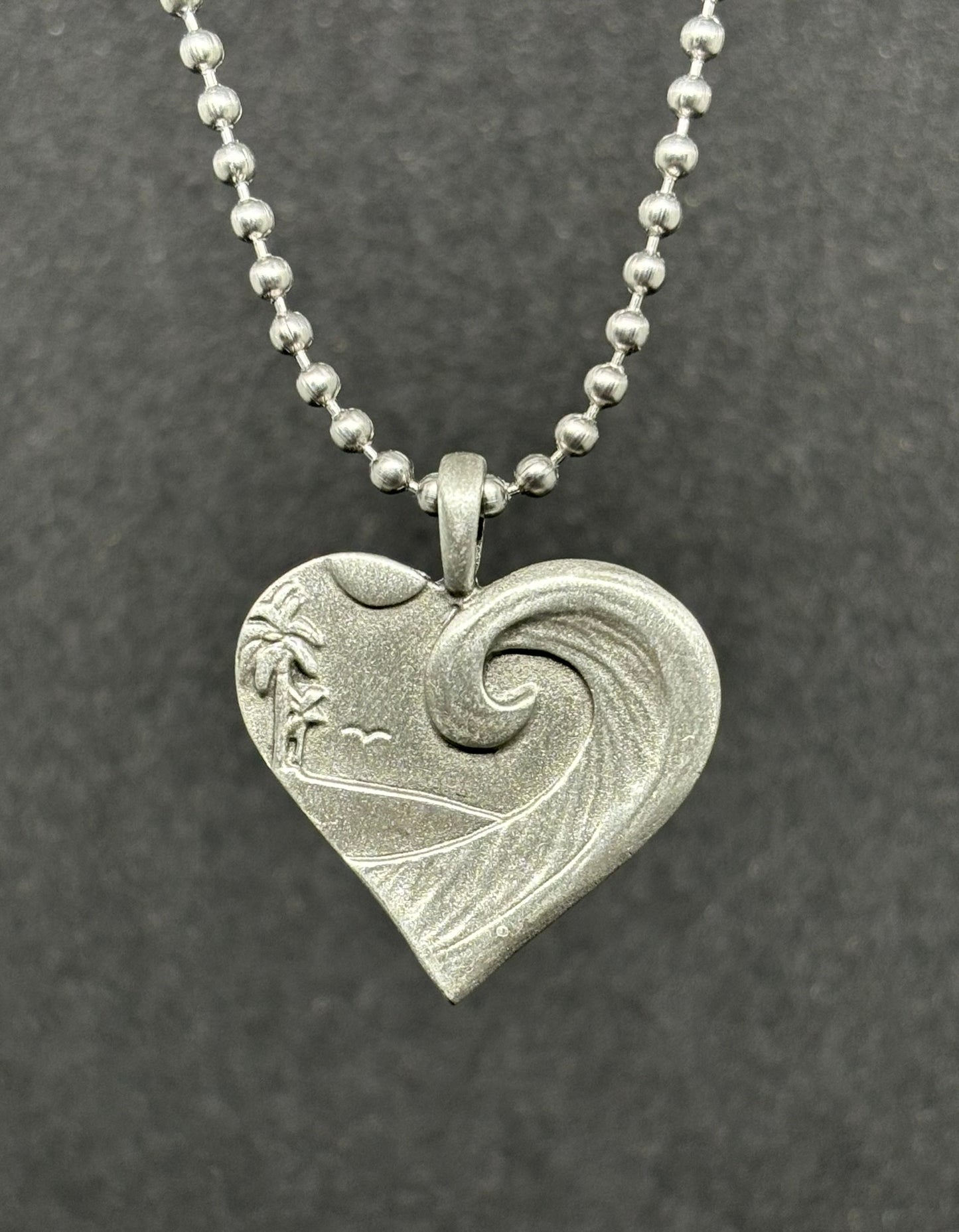Coastal Love Sterling Silver Surf Pendant by Strickly Boarding