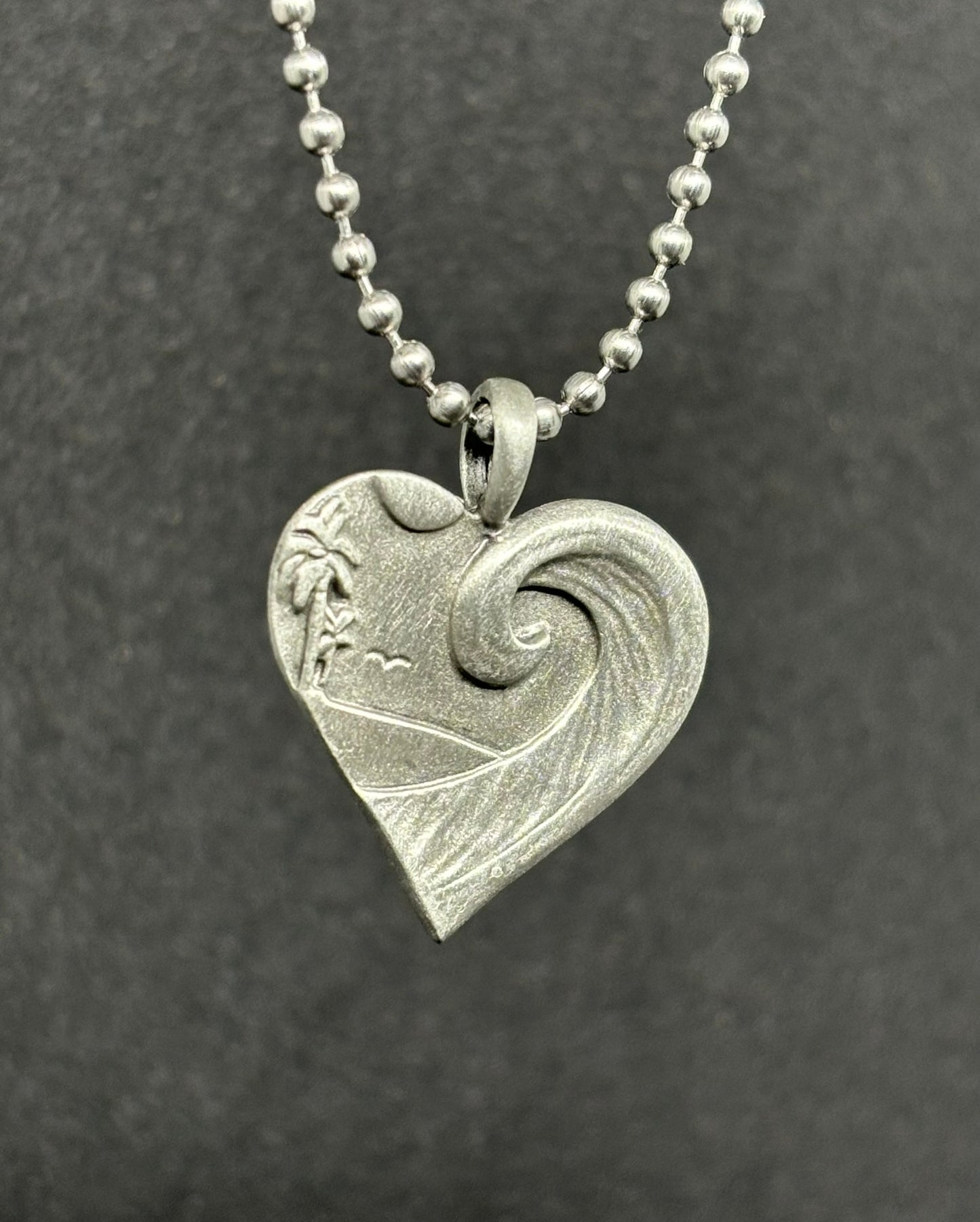 Coastal Love Sterling Silver Surf Pendant by Strickly Boarding