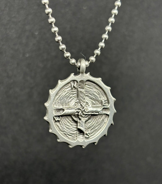 Eye of the Storm Pewter Surf Pendant