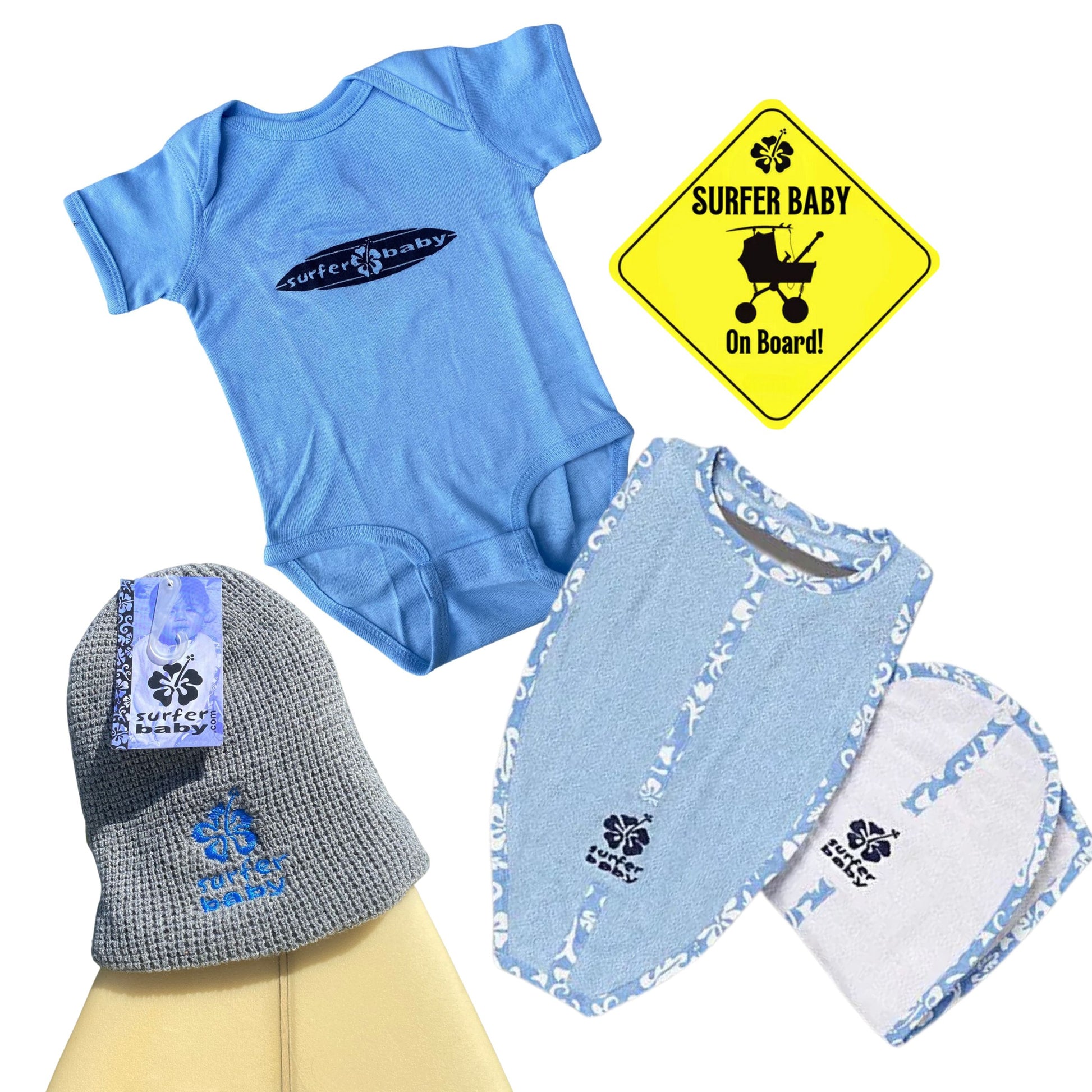 The New Kid in the Lineup Surfer Baby Infant Gift Set Blue