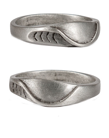 Right Barrel Mens Pewter Surf Wave Ring