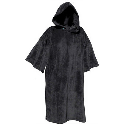 Hooded Poncho changing robe  Black