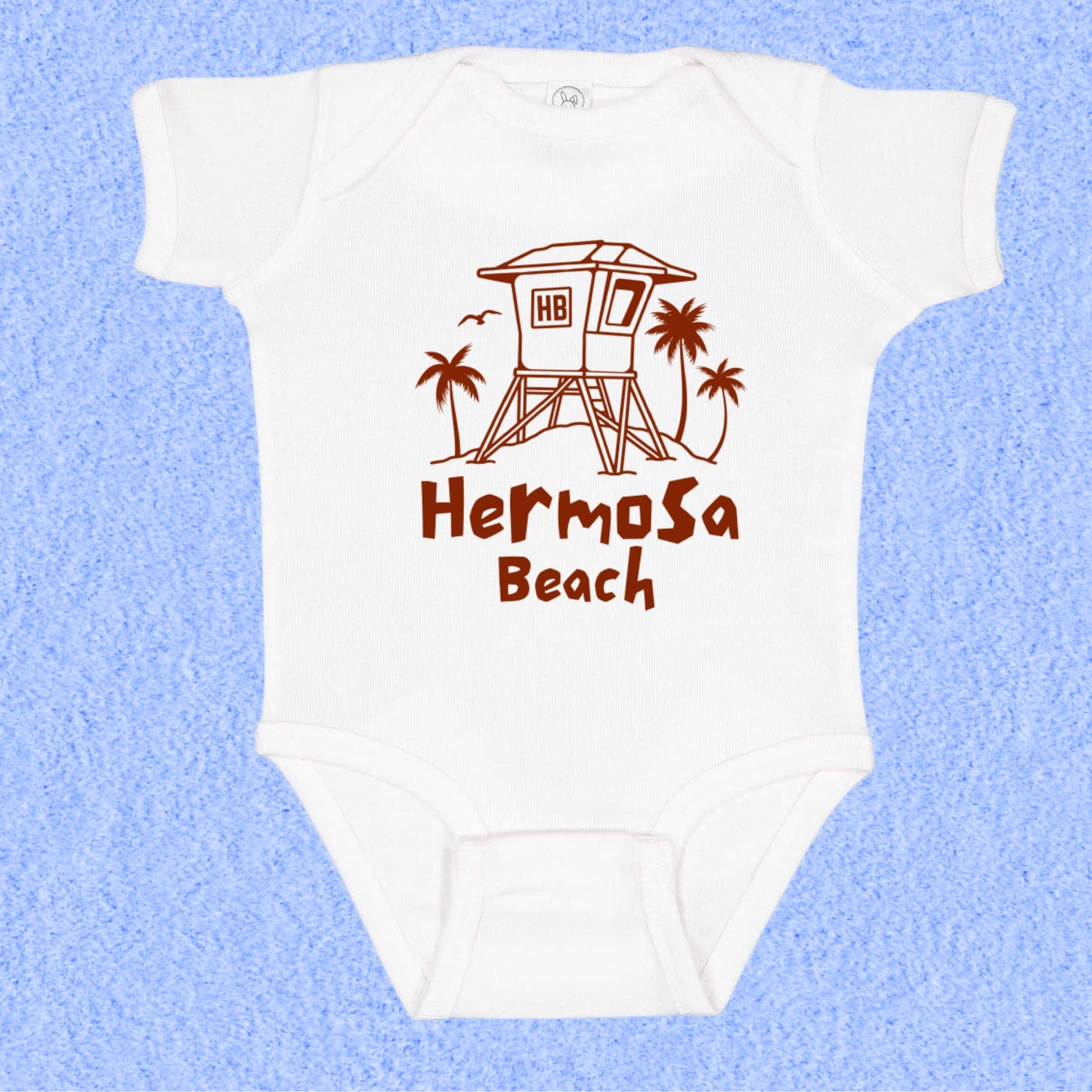 Hermosa Beach Lifeguard Baby Onesie Bodysuit