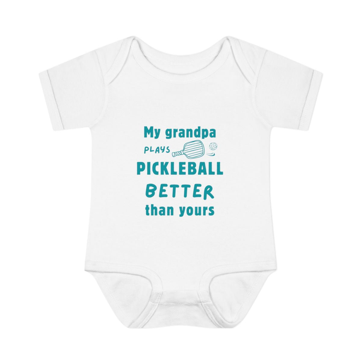My grandpa plays Pickleball better than yours baby onesie bodysuit