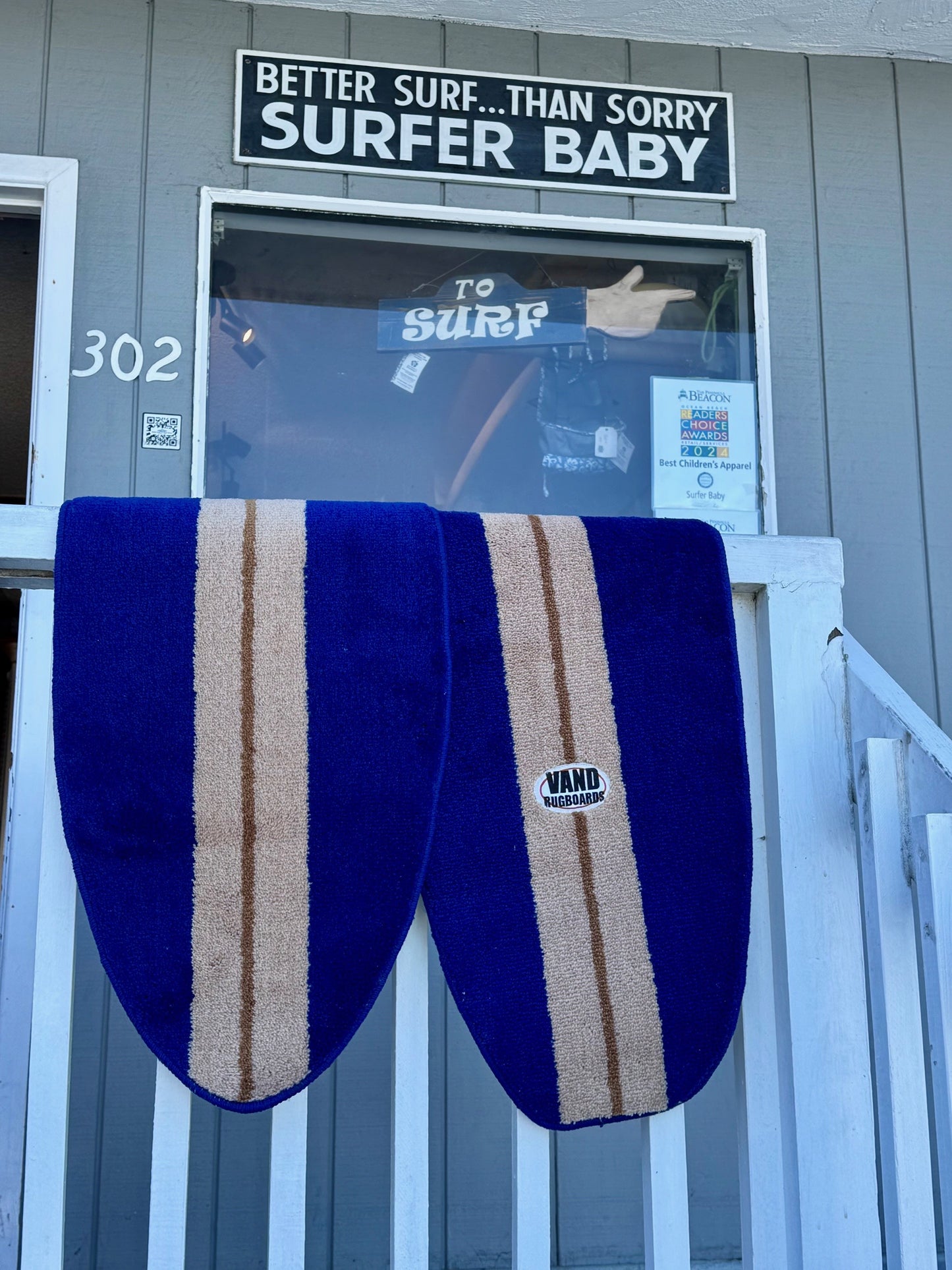 Surfboard Shaped Rug bath Mat