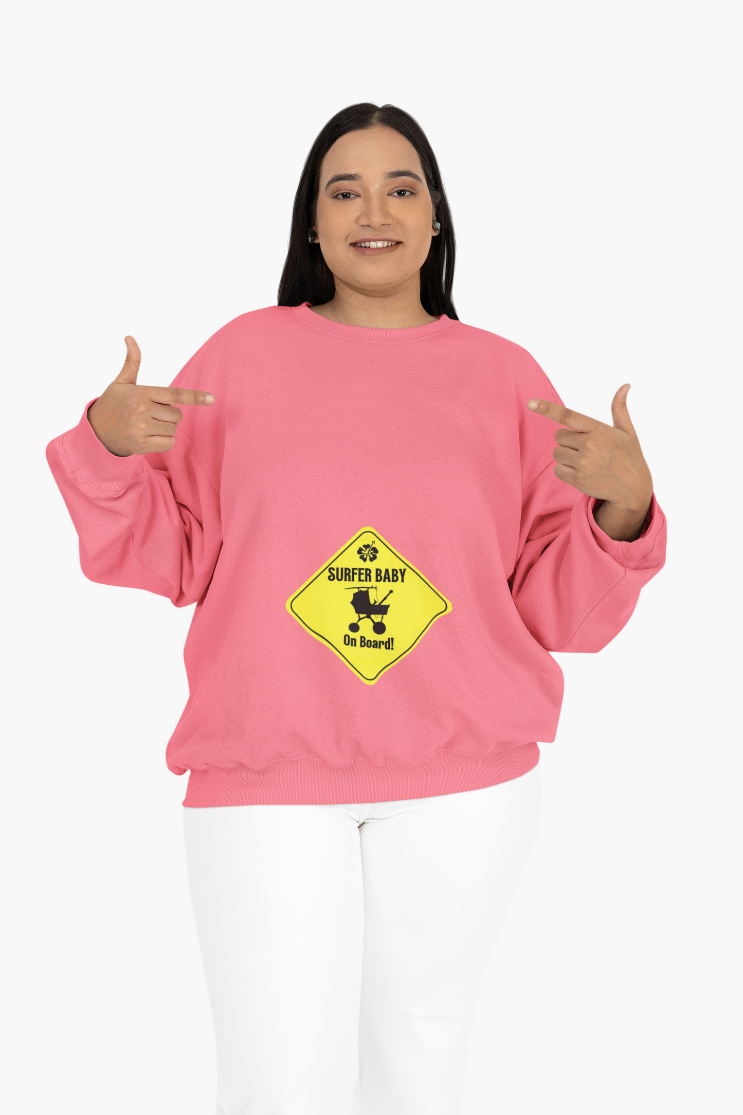 Surfer Baby on Board Crewneck Sweatshirt Maternity Clothes