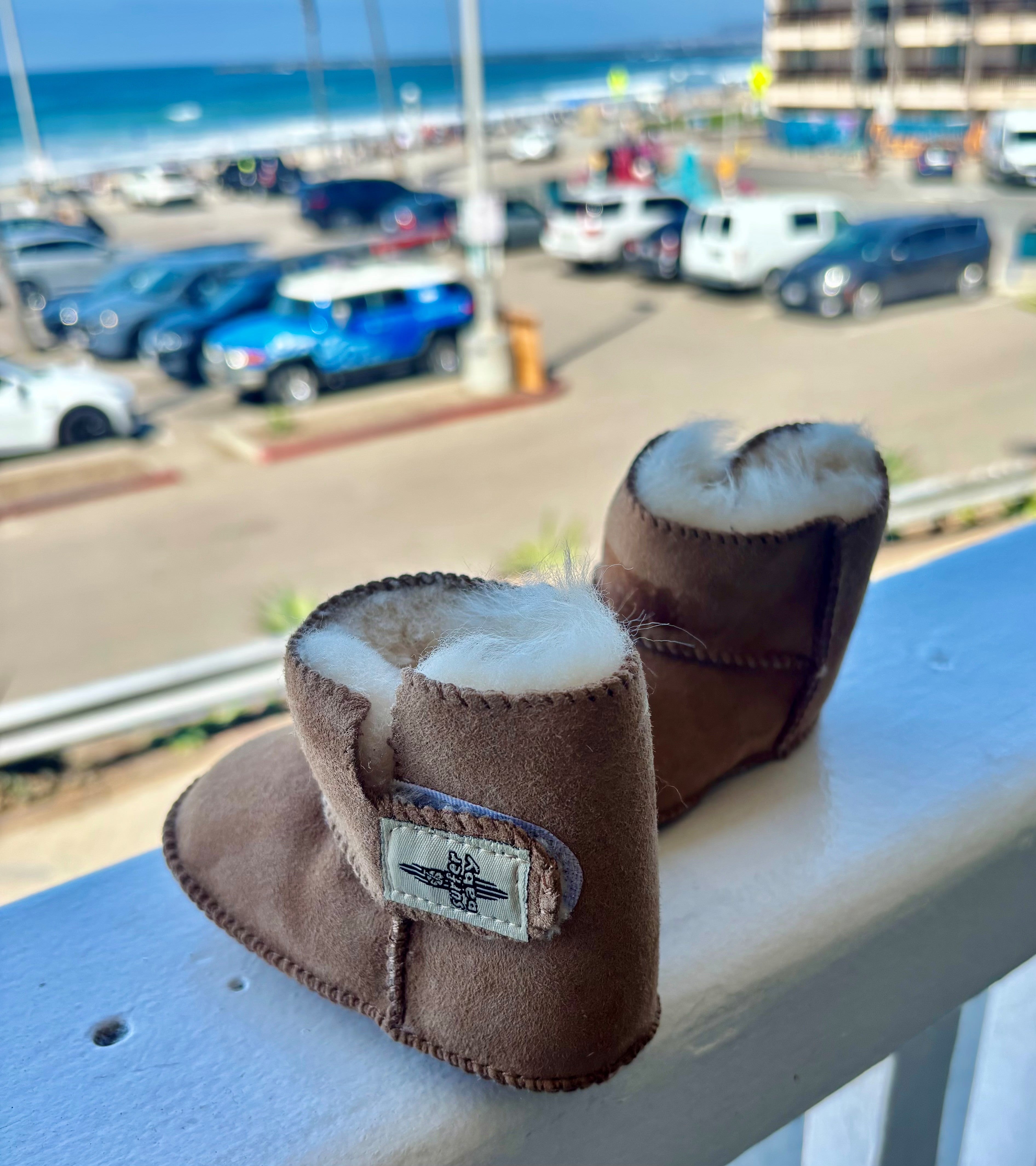Sheepskin Surfer Baby Booties – Better Surf than Sorry / Surfer Baby