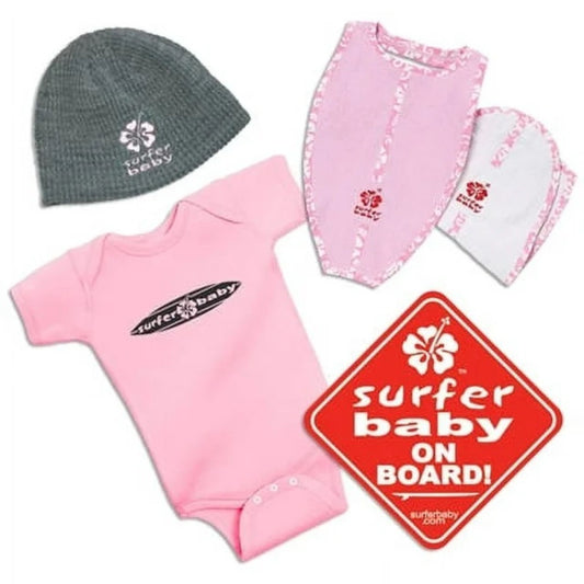 The New Kid in the Lineup Surfer Baby Infant Gift Set - Pink