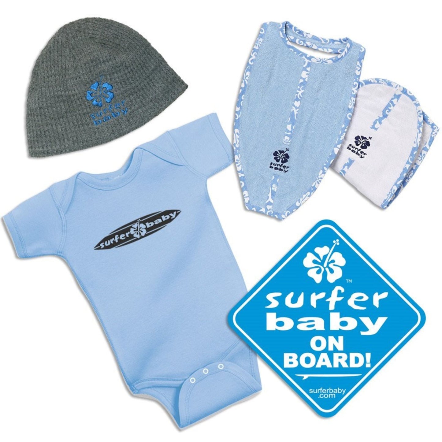 The New Kid in the Lineup Surfer Baby Infant Gift Set - Blue