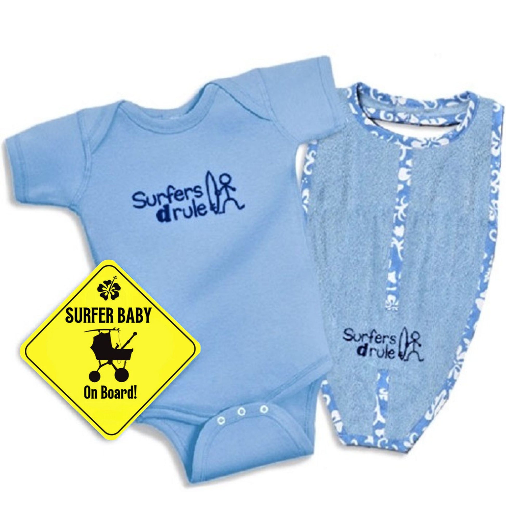Surfers Drule Surfer Baby Gift Set Blue – Better Surf than Sorry