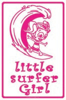 Little Surfer Girl Aluminum Metal Poster Sign 12x18